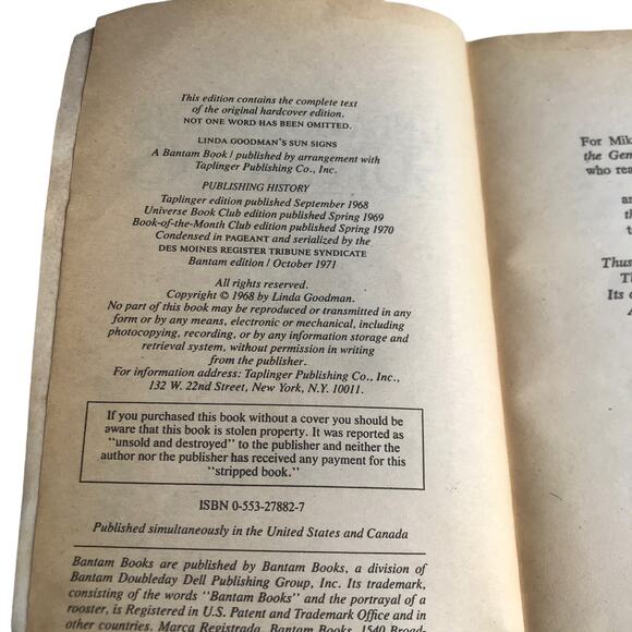 Linda Goodman's Sun Signs: Vintage Astrology Guide - Picture 11 of 12